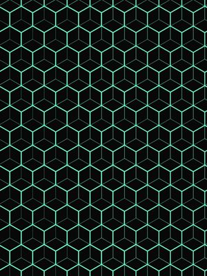 HEXAGON VERDE TURQUESA VERTICAL