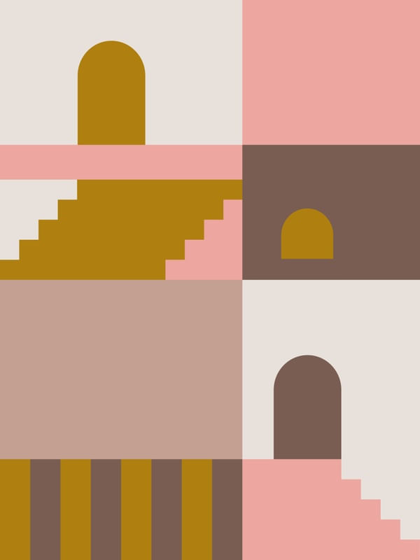 ARQUITETURA ABSTRATA ROSA E LILÁS II - DÍPTICO