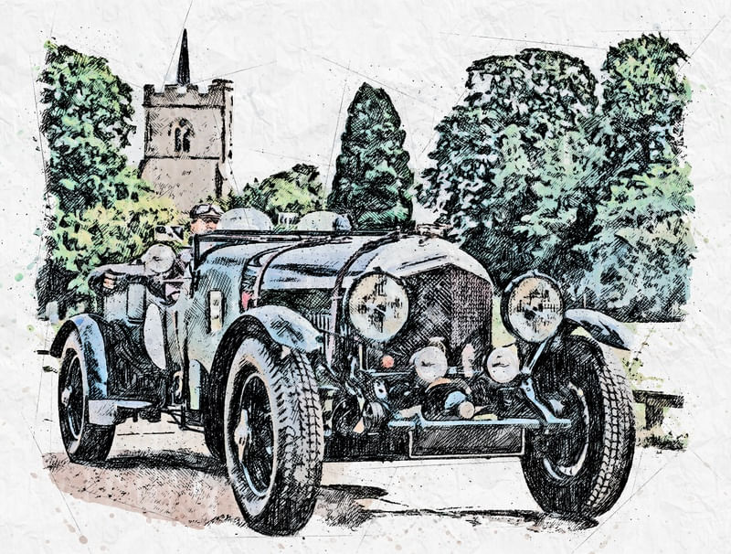 AUTO CLASSICO VINTAGE SKETCH
