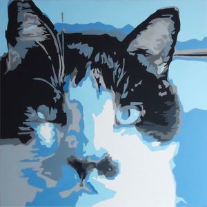 CAT IN BLUE