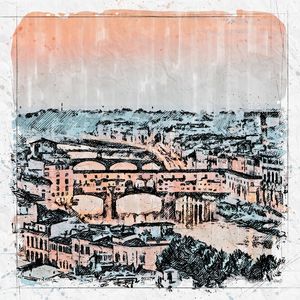 FLORENÇA SUNSET SKETCH AQUARELA