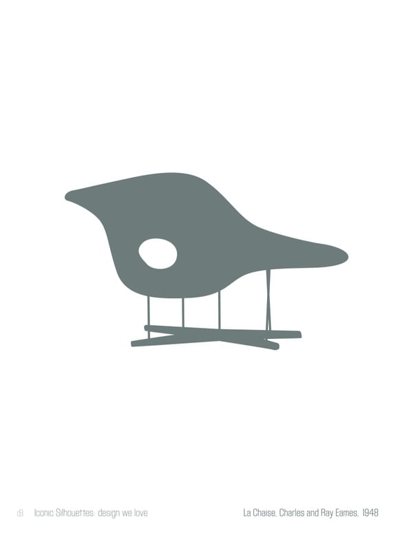 LA CHAISE, CHARLES AND RAY EAMES - ICONIC SILHOUETTES. DESIGN WE LOVE - CINZA
