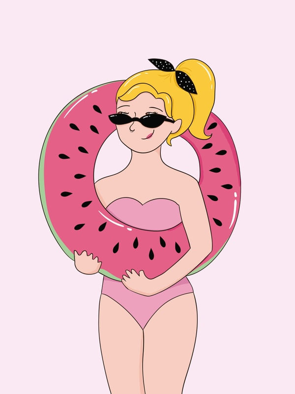 MENINA E SUA BOIA DE MELANCIA