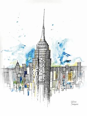 EMPIRE STATE EM AQUARELA