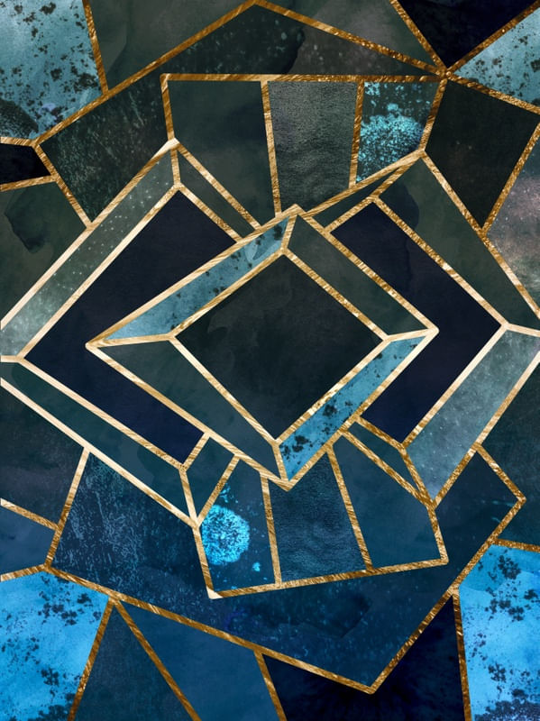 BLUE AND BLACK MOSAIC