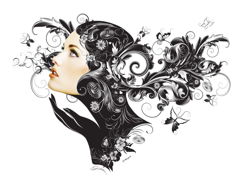 WOMAN FLOWER GRAPHIC
