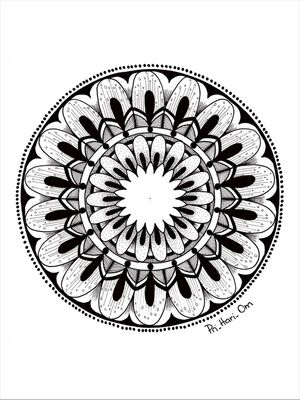 MANDALA PRETA E BRANCA