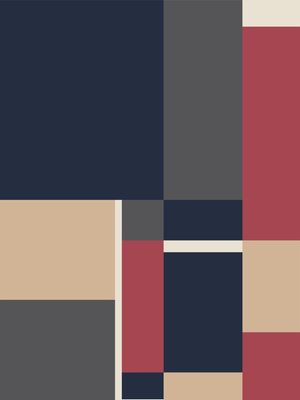 GEOMÉTRICO TREND - AZUL E VERMELHO I