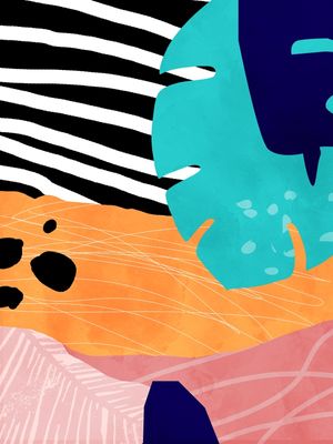 ABSTRATO LISTRAS E CORES II - DÍPTICO