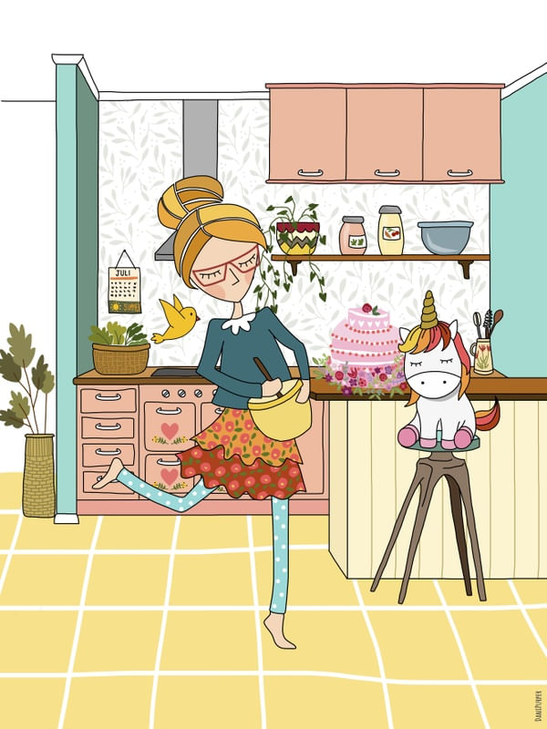 ELIZA E PIU NA COZINHA
