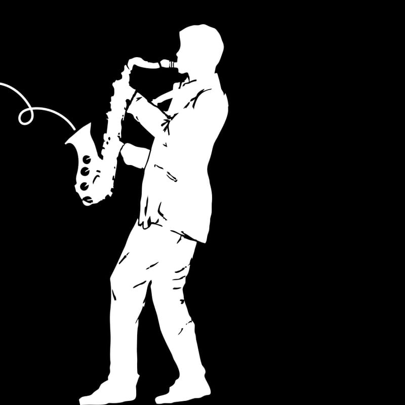 JAZZ MUSIC SQUARE BLACK