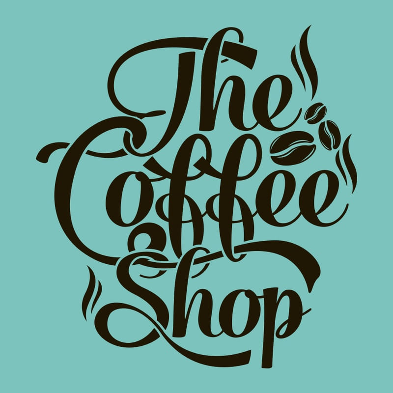 THE COFFEE SHOP SQUARE BLUE