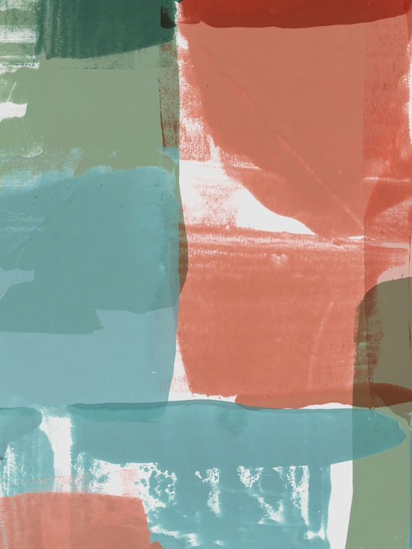 ABSTRATO PINCELADAS SALMÃO VERDE E TURQUESA II - DÍPTICO