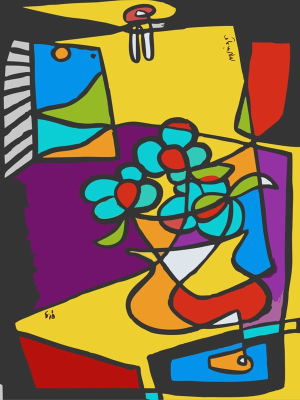 VASO E FLORES_LINHA PRETA