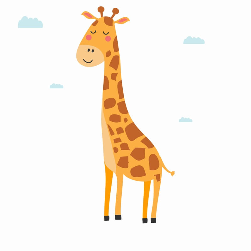 ARTE INFANTIL GIRAFINHA NUVENS