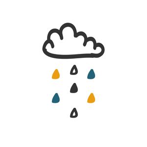 ARTE INFANTIL NUVEM CHUVA MINIMALISTA