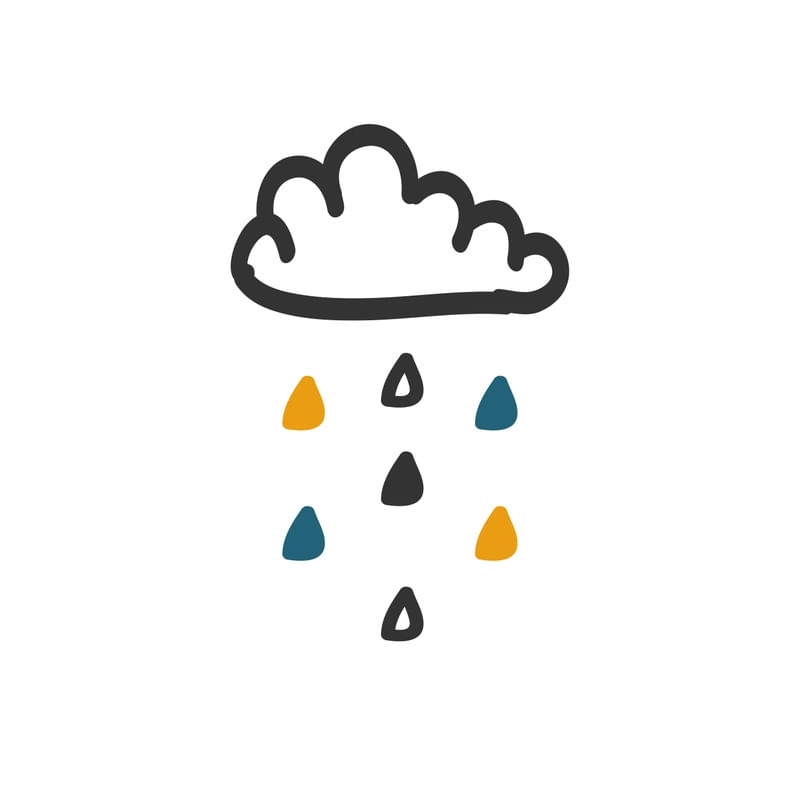 ARTE INFANTIL NUVEM CHUVA MINIMALISTA