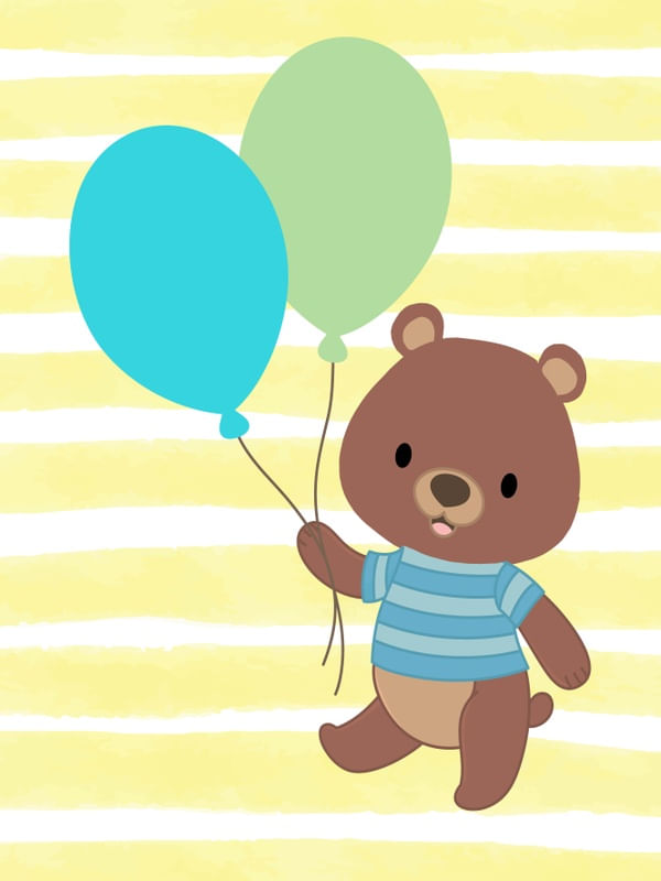 ARTE INFANTIL URSINHO BALÕES