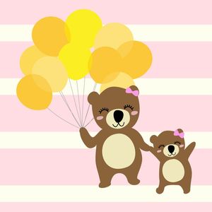 ARTE INFANTIL MAMÃE URSA COM BALÕES