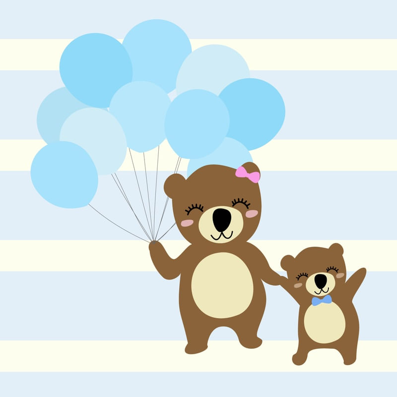 ARTE INFANTIL MAMÃE URSA COM BALÕES 2