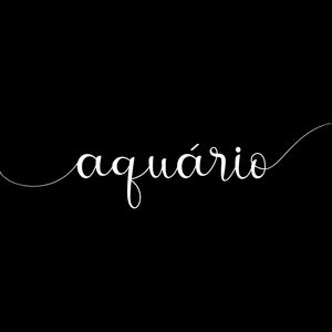 SIGNO AQUÁRIO FUNDO PRETO QUADRADO