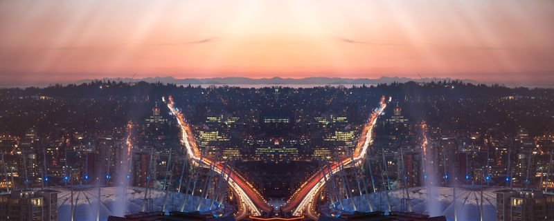 CITY PANORAMA (AZUL E LARANJA)