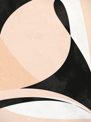 ABSTRATO FORMAS ROSA E PRETO I - DÍPTICO