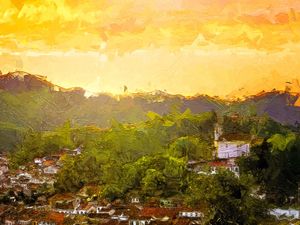 ENTARDECER EM OURO PRETO, MG