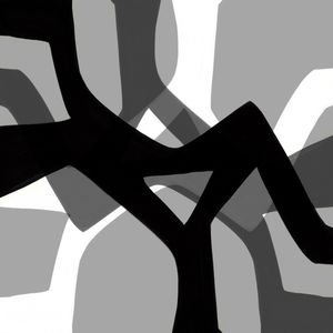 FORK IN THE ROAD 1, BLACK WHITE GREY