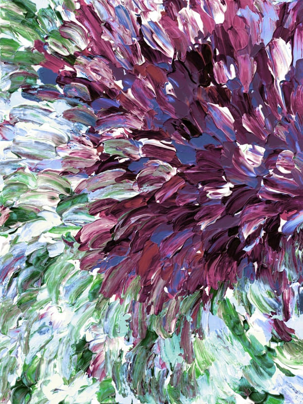 FLORAL EXPANSION 2, PURPLE GREEN