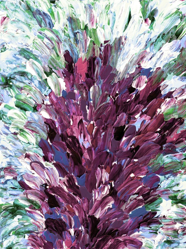 FLORAL EXPANSION 3, PURPLE GREEN