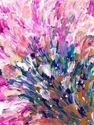 FLORAL EXPANSION 1, PINK BLUE
