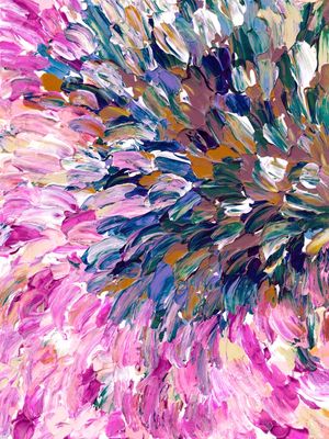 FLORAL EXPANSION 2, PINK BLUE