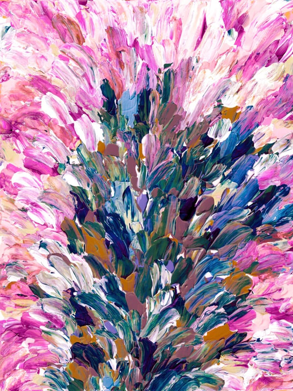 FLORAL EXPANSION 3, PINK BLUE