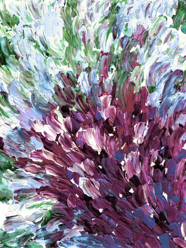 FLORAL EXPANSION 1, PURPLE GREEN