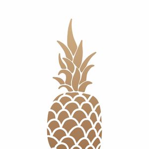 ABACAXI DOURADO FUNDO BRANCO QUADRADO