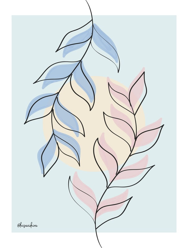 FLORAL | AZUL E ROSA
