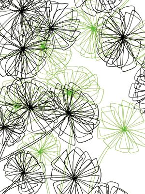 AUTOMATIC FLOWERS 2, MODERN FLORAL ILLUSTRATION