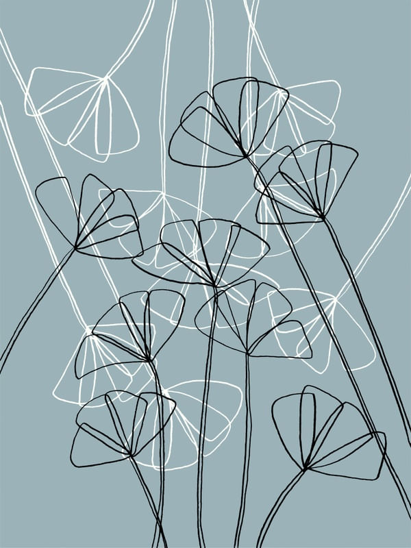 POPPIES 3, FLORAL MINIMALIST SKETCH