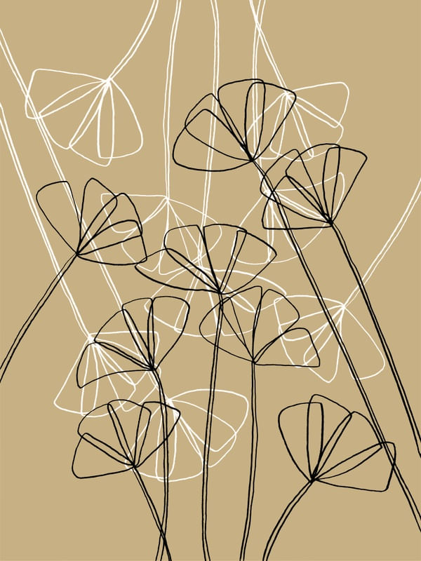 POPPIES 4, FLORAL MINIMALIST SKETCH