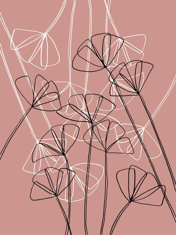 POPPIES 5, FLORAL MINIMALIST SKETCH
