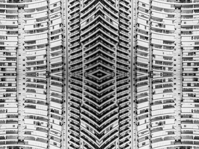 PADRÃO CALEIDOSCÓPICO DE SÃO PAULO FEITO DE FOTOGRAFIAS URBANAS