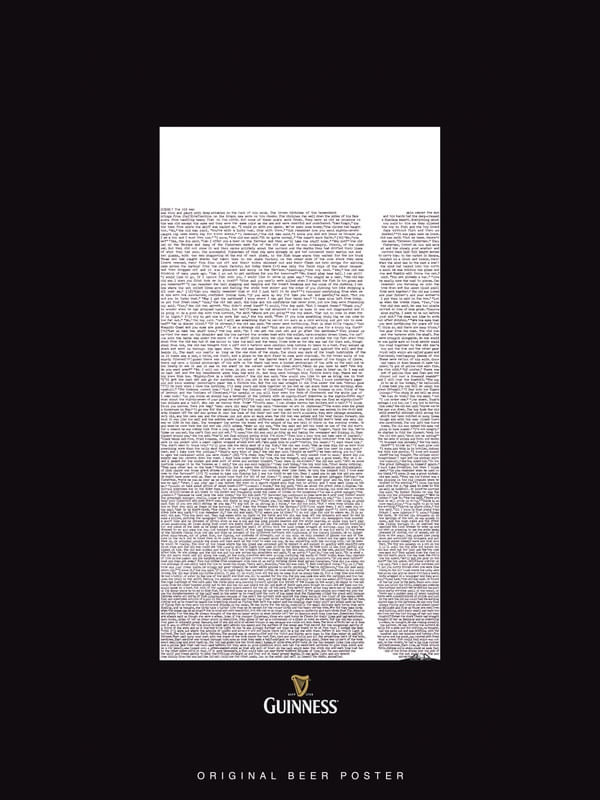 ORIGINAL POSTER - GUINNESS TEXT