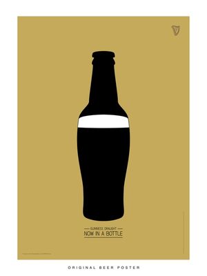 ORIGINAL POSTER - GUINNESS GLASS BOTTLE