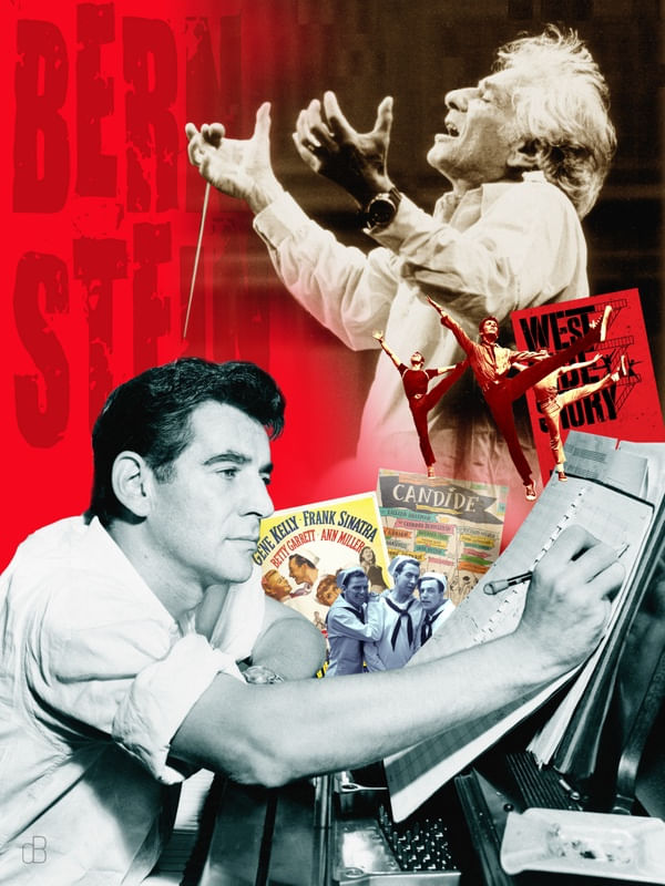LEONARD BERNSTEIN - RETRATO COLAGEM