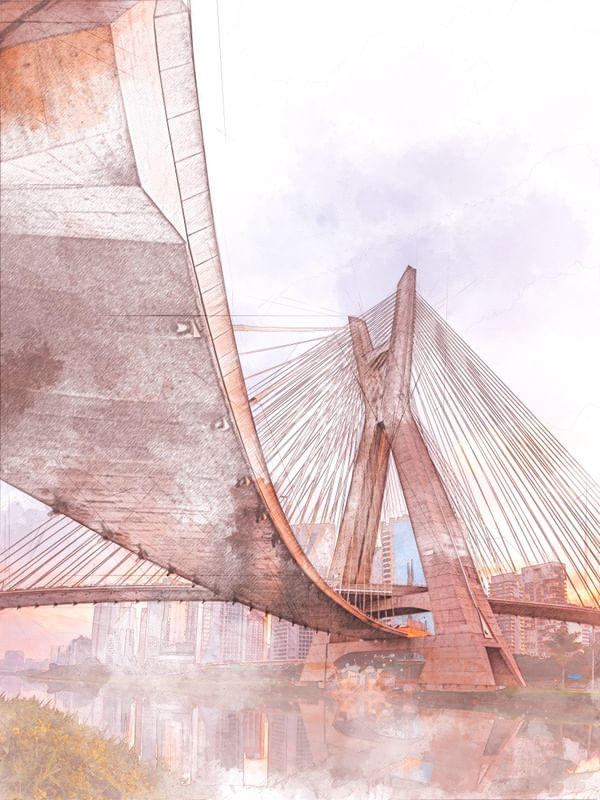 PONTE ESTAIADA AQUARELA