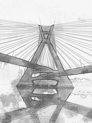 PONTE ESTAIADA AQUARELA 04