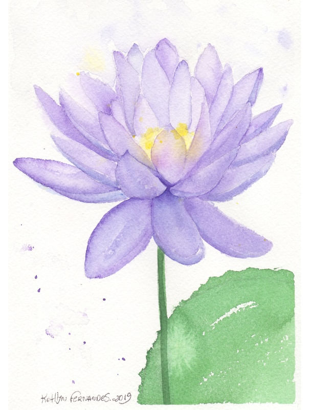 FLOR DE L�TUS AQUARELA