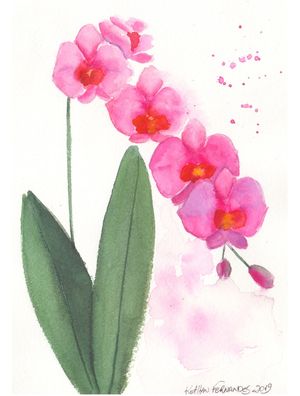 ORQU�DEA ROSA AQUARELADA