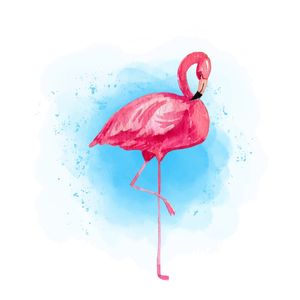 ARTE INFANTIL FLAMINGO AQUARELA